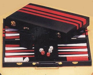 Black & Red, Vinyl Medium Size Backgammon Set