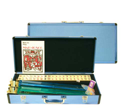 Deluxe Blue Aluminum Western Mah Jong Game