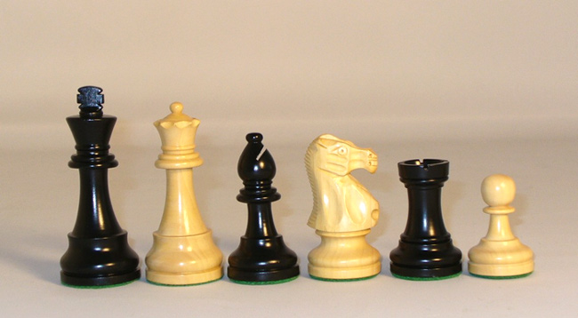 3.75 inch Staunton Ebonized Chess Pieces