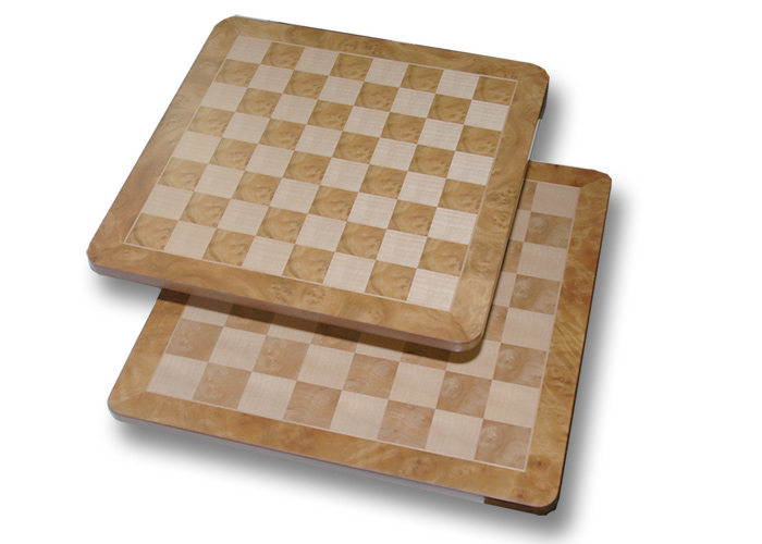 Brown & Natural Fancy  Wood Chessboard