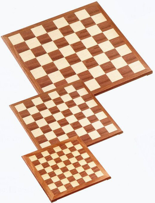 Chess Board with Brown and Natural Walnut Veneer