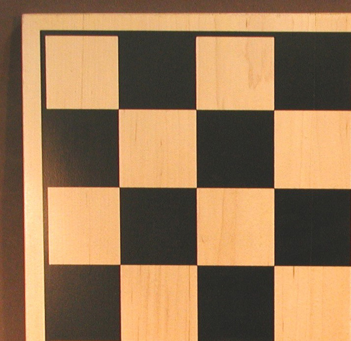 Black & Natural Silkscreened Chessboard with Thin Frame