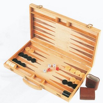 Deluxe, Professional Size Oak Wood Backgammon Set