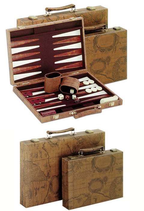 Deluxe Size  Brown Backgammon Set