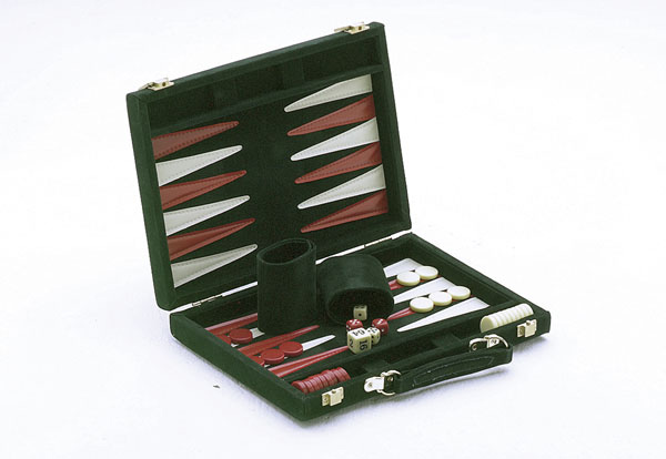 Dark Green Premium Suede Backgammon Set