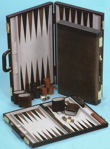 size premium dark brown suede backgammon set travel size backgammon set
