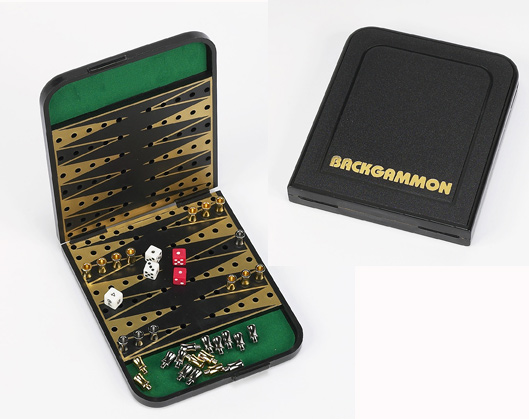 Pocket Size Backgammon Set In Folding  Case.