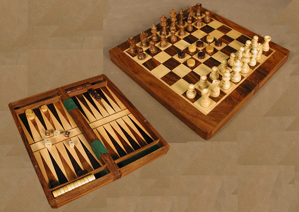 Three In One Combination Set  Backgammon, Chess ,& Checkers. 