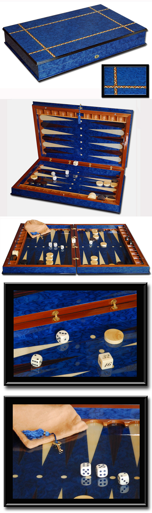 Blue Sorrento Backgammon Set