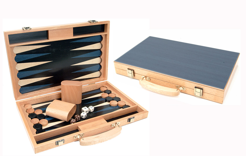 15� Beech Wood Backgammon Set