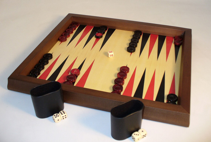 Alabaster Table Top Backgammon Set 