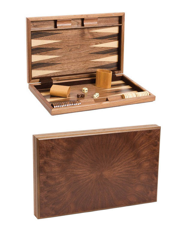 Brown Maple Backgammon Set