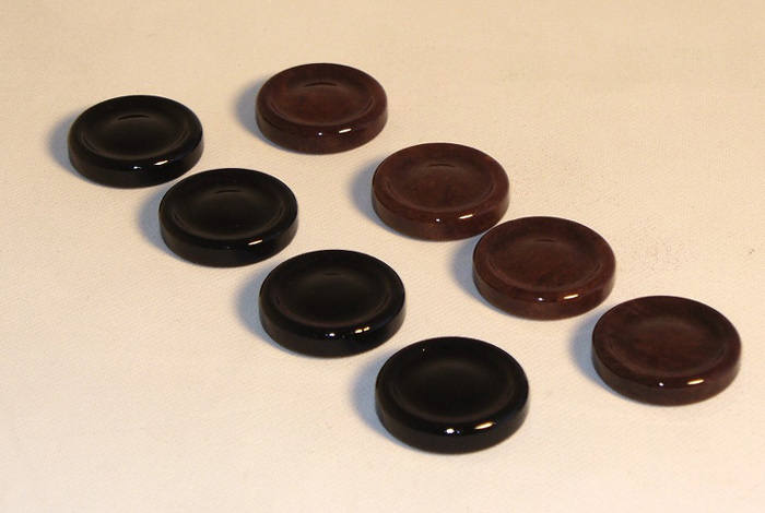 Black & Brown Italian Alabaster Backgammon Checkers.