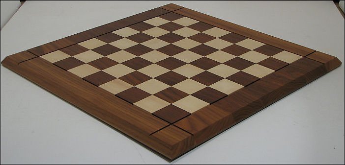 Deluxe Walnut and Maple Chess Board - 54cm