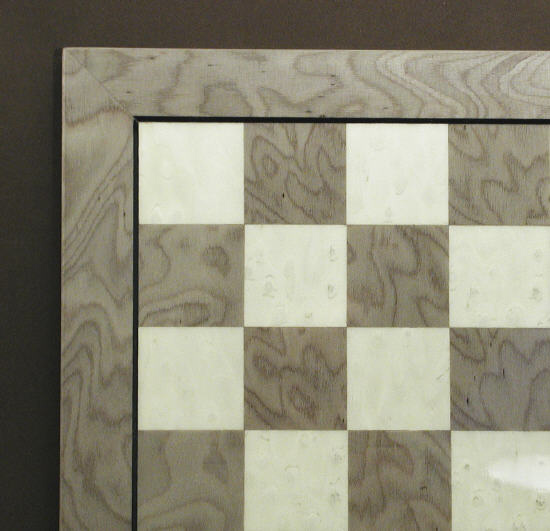 Grey Briar & Ivory Glossy Chessboard With Frame Inlay