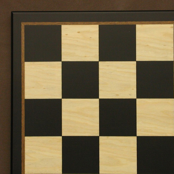 Madrona Burl & Black Chess Board with Thin Frame