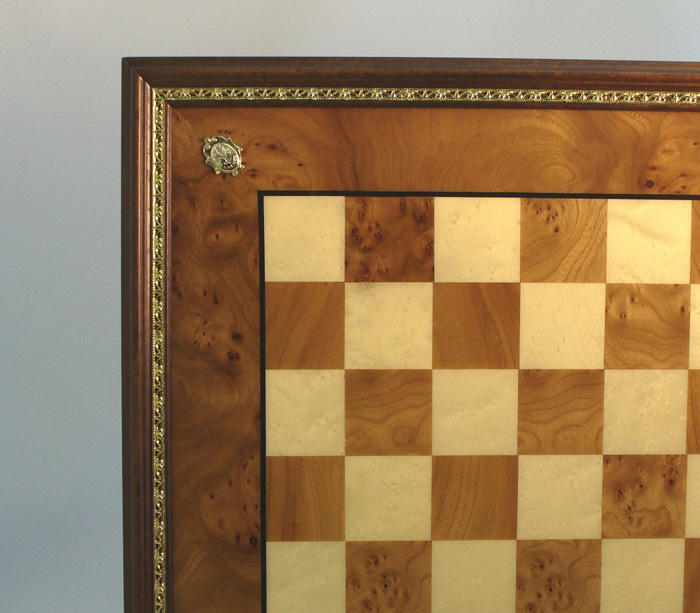 Elm & Maple Chessboard with Gold Accents