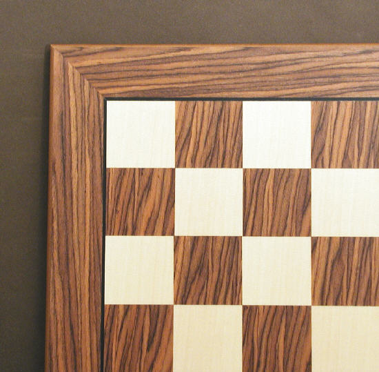 Stripe Rosewood & Maple Chess board with Black Stripe Motif Frame Design