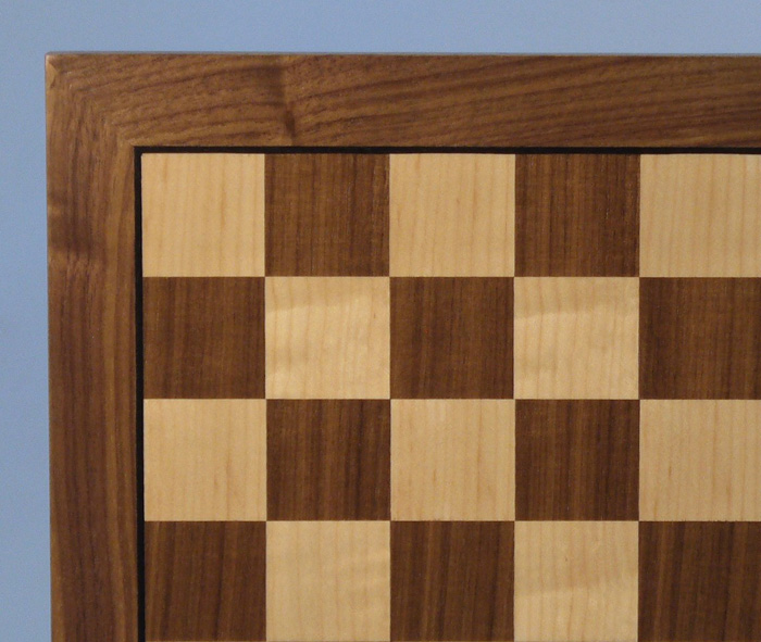 Walnut & Maple Chess Board with Wide Frame