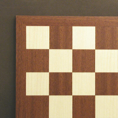 Mahogany & Walnut Chess Board with Thin Frame