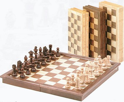 Deluxe Walnut  Folding Tournament  Chess Set