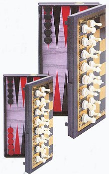 Magnetic Chess, Checkers and Backgammon Travel Game Board