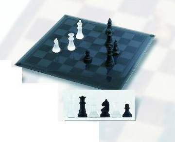 Frosted Black and White Glass Chess Set