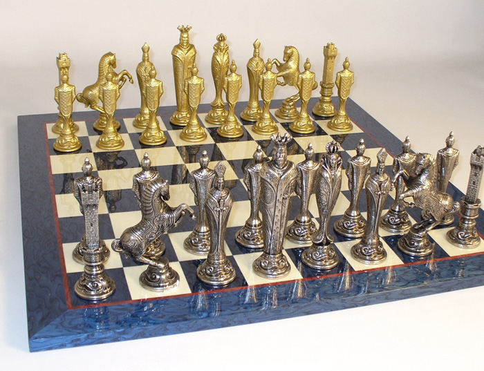 Renaissance Metal & Wood Chess Set