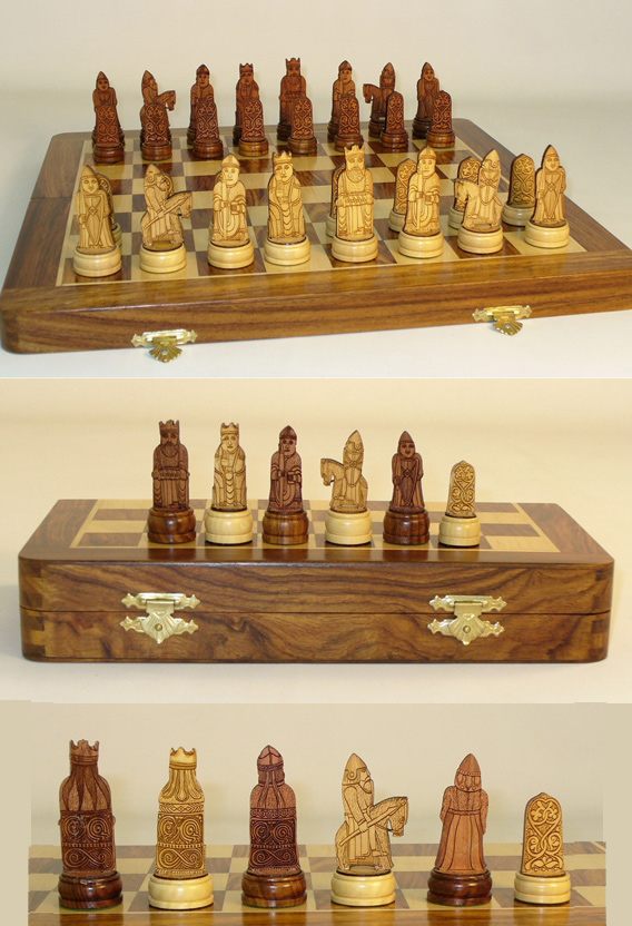Etched Magnetic Wood Chess Set With Vinyl Pouch