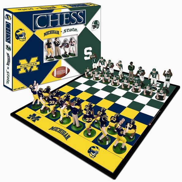 Michigan vs Michigan State Football Chess Set