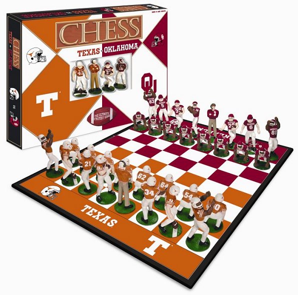 Texas Longhorns  vs Oklahoma Sooners Chess Set