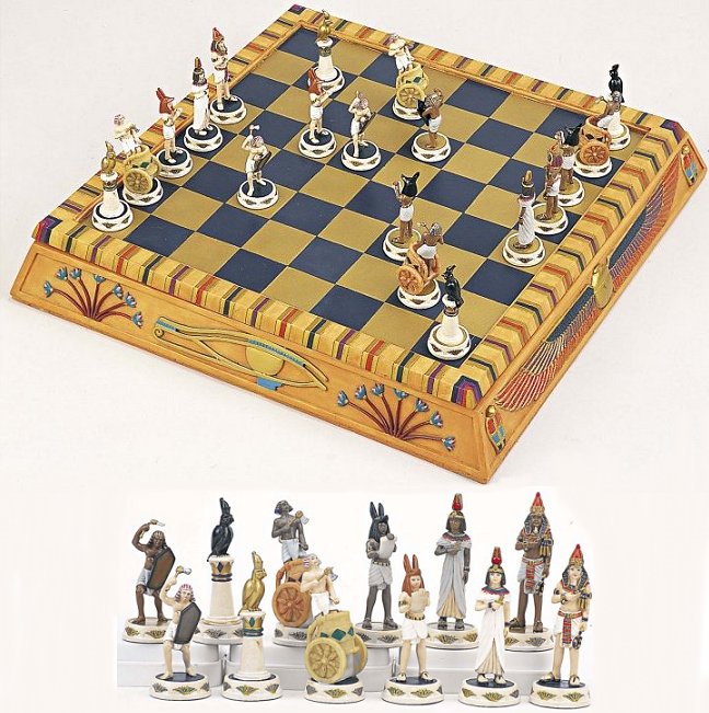 Hand Painted Egyptian Chess Set