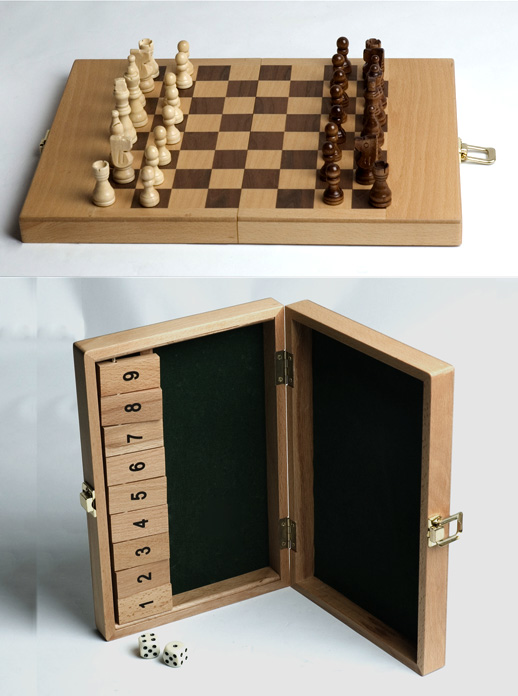 Shut The Box Game & Chess Combination Set