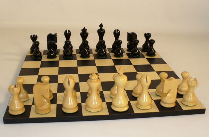 Antique Boxwood Modern Chess Set.