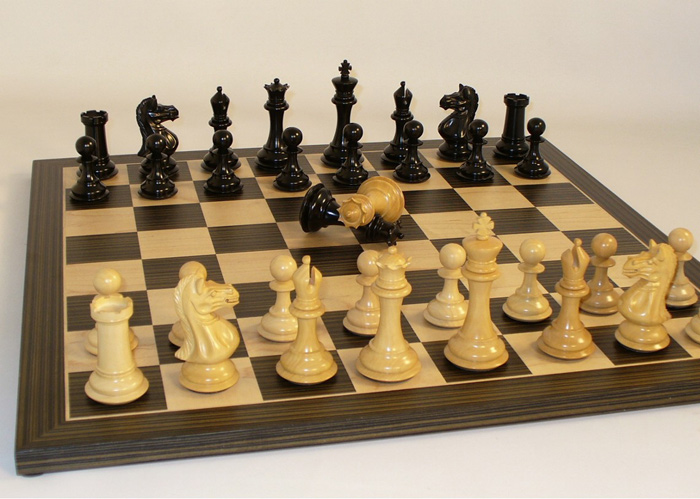 Ebony and Boxwood Potish Chess Set.