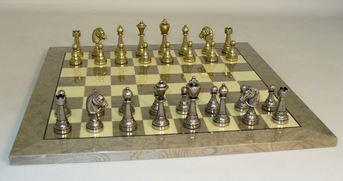 Grey Ivory and Metal Chess Chess Set 