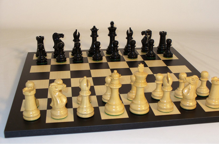 Black Monarch on Black and Maple Chessboard