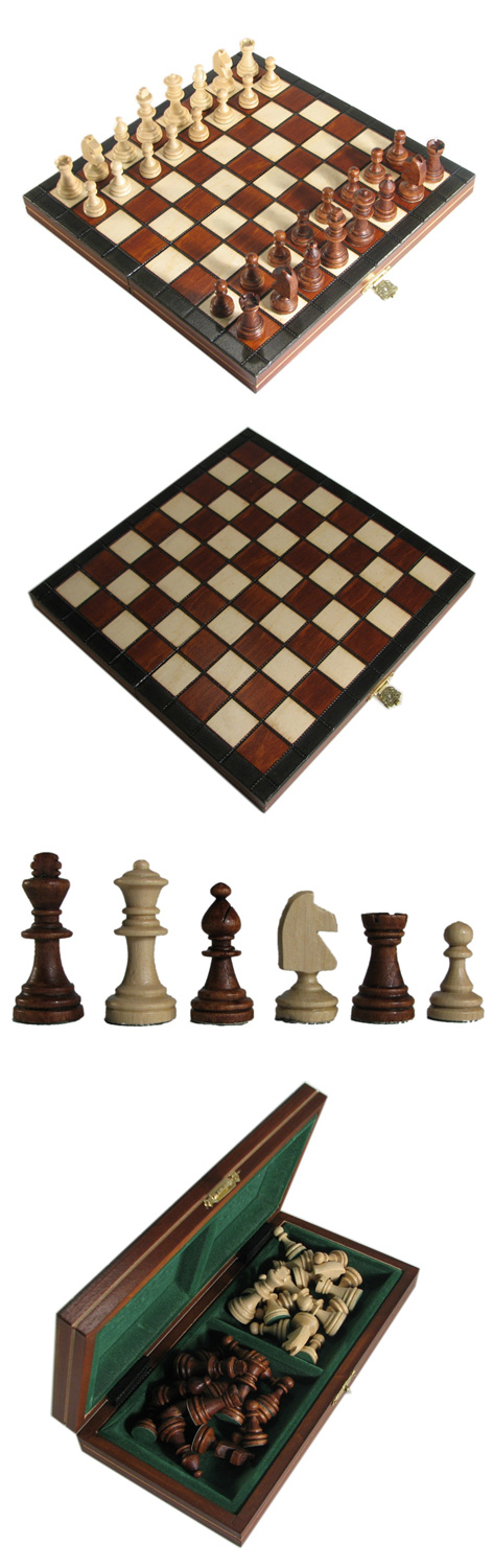 Mini Polish Magnetic Folding Chess Set.