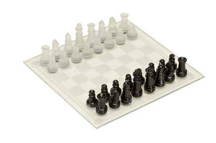 White & Black Frosted Chess Set