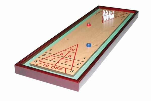 Wooden Shuffle Board with Bowling