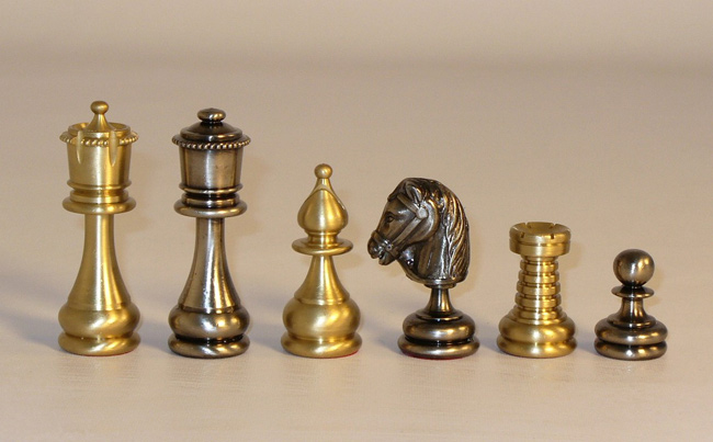 Persian Brass Chessmen Set
