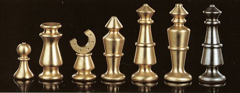 Deco Style Brass Chess Pieces