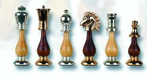 Italfama 24K Gold & Silver Plated French Style Staunton Chessmen Set