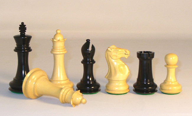 4 inch Ebonized Windsor  Staunton Wooden Chess Pieces