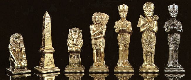 Italfama Egyptian Brass Chess Game Pieces