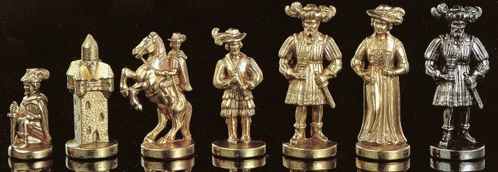 Italfama 'Lanzichenecchi' Brass & Nickel Plated Chess Pieces