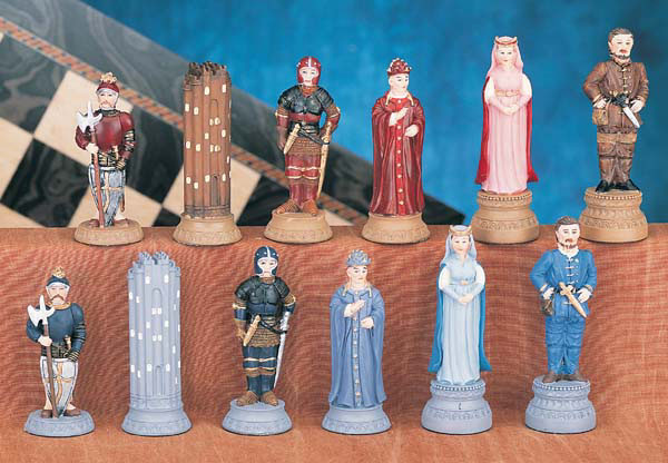 Polyresin Two Tone  Medieval Chess Pieces
