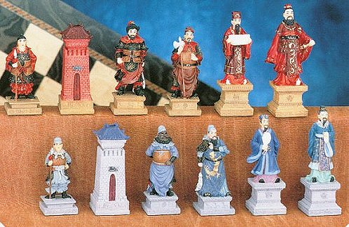 Hand Painted Asian Romance of Three Kingdoms  Chess Pieces