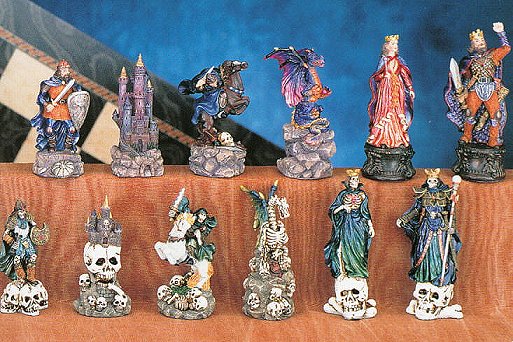 Hand Painted Fantasy Chess Pieces