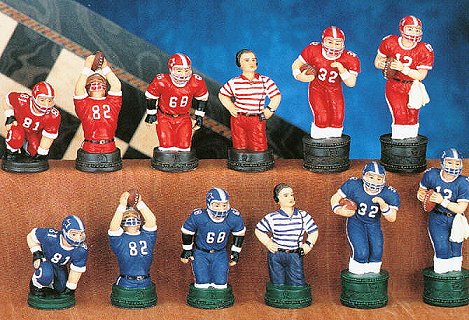 Hand Painted American Football Chess Pieces